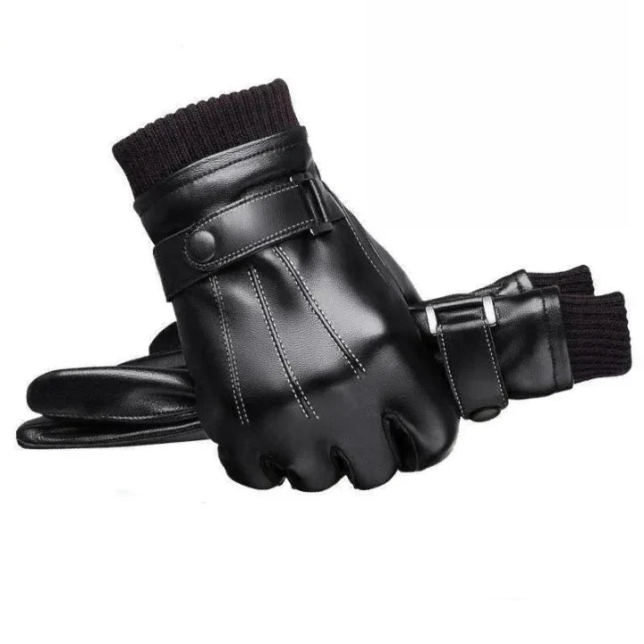 Mens Leather Gloves, Black Leather Gloves for Men – image 8