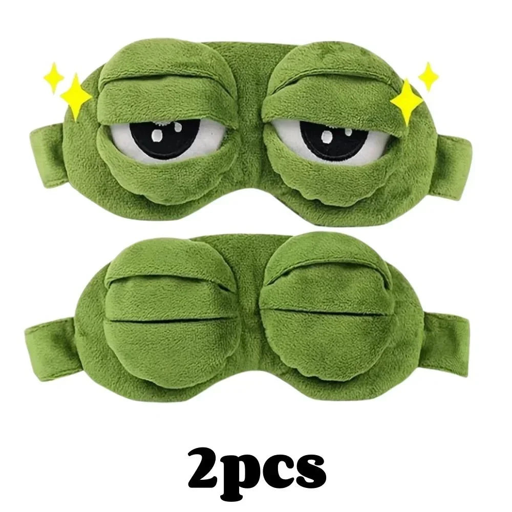 Eye Mask for Sleeping, Cute 3D Frog Sleep Mask, Plush Cotton Eye Mask for Travel and Office_08