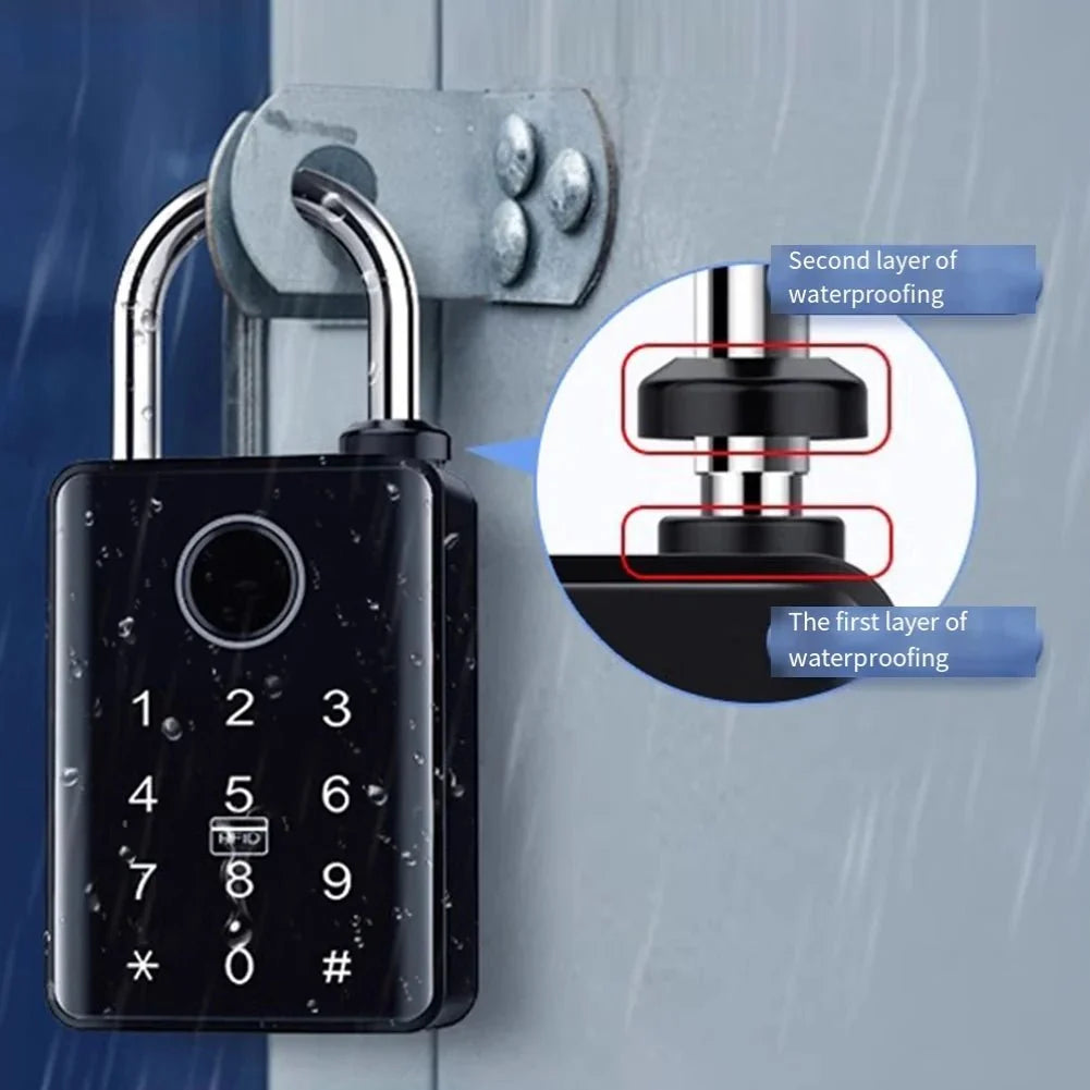 Fingerprint Padlock with Key, Smart Padlock for Outdoor Use – image 5