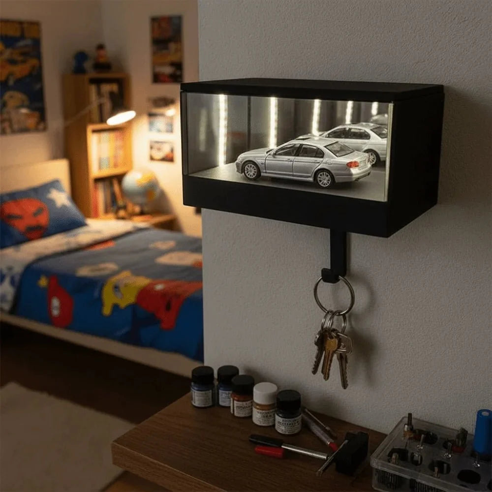 Car Key Holder for Wall with LED Light, 3D Printed Key Rack for Hallway