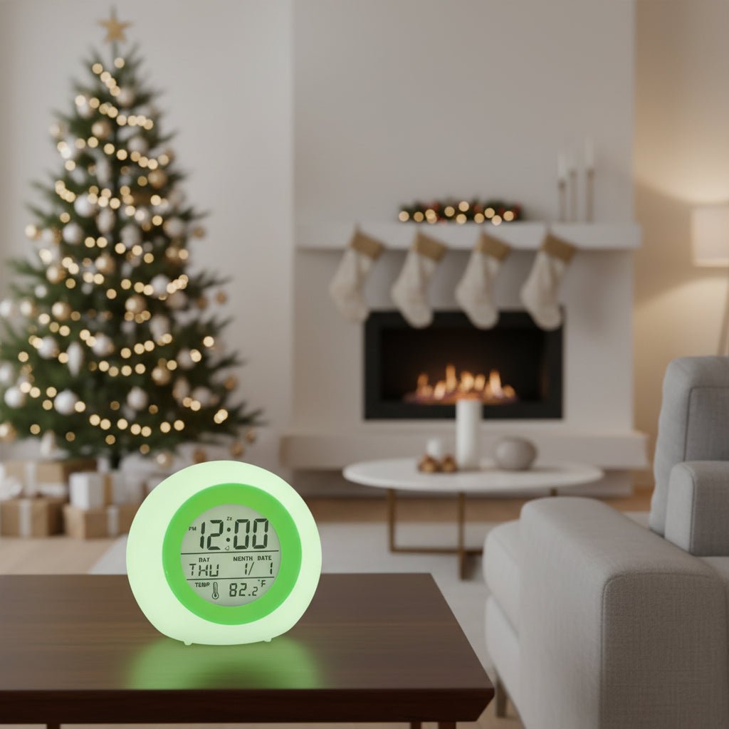 Childrens Alarm Clock with Night Light, Digital Alarm Clock with Snooze and Temperature, Kids Alarm Clock with 8 Sounds_02