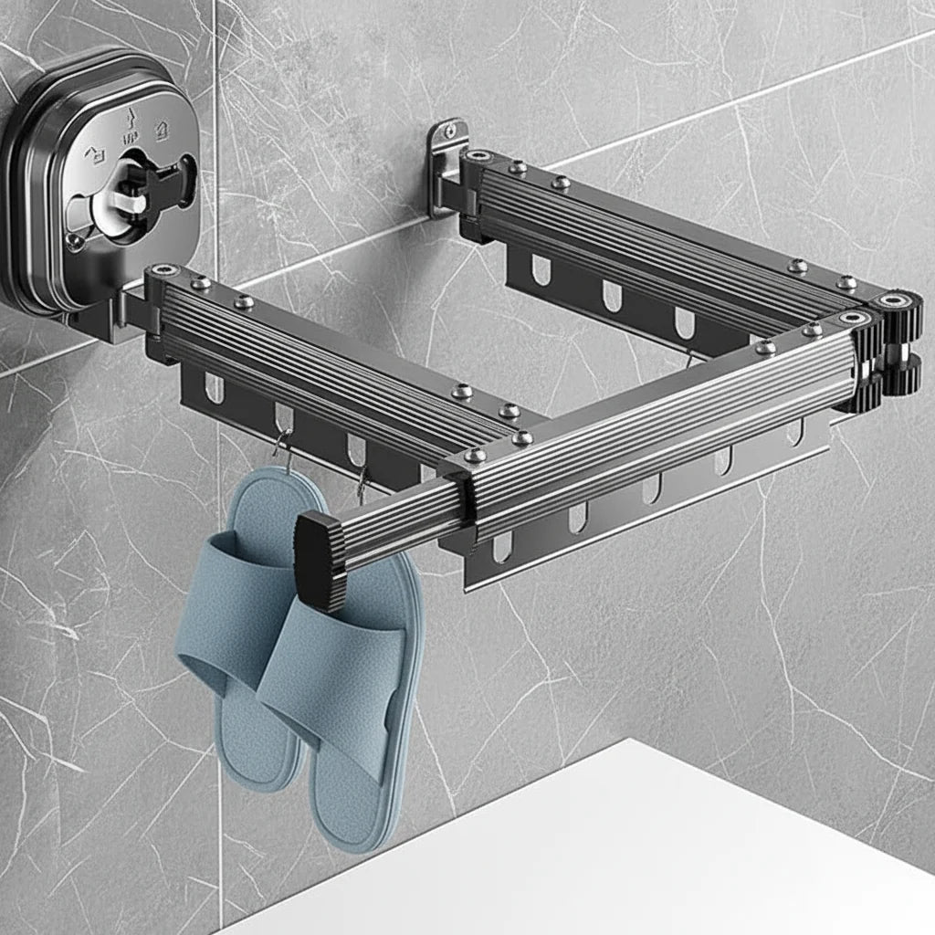 Wall Mounted Drying Rack, Clothes Horse Wall Mounted, Foldable Wall Mounted Clothes Airer for Laundry Room and Bathroom_00