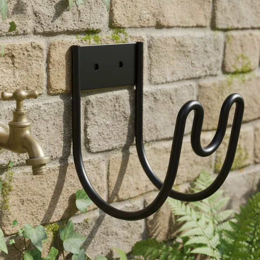 Hose Pipe Holder Wall Mounted, Metal Garden Hose Holder for Outdoor Storage, Hosepipe Hanger for Garden Storage_00