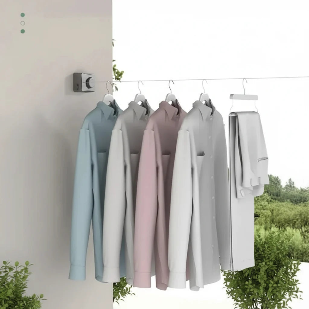 Retractable Washing Line, Wall Mounted Indoor Washing Line up to 20 kg – image 5