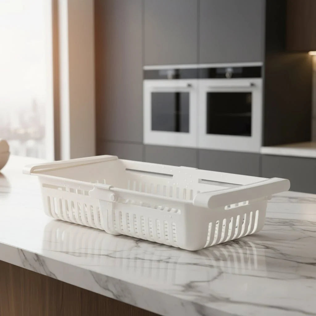 Plastic Storage Box for Fridge, Pull Out Fridge Drawer, Hanging Under Shelf Storage Box for Fruit and Eggs_00