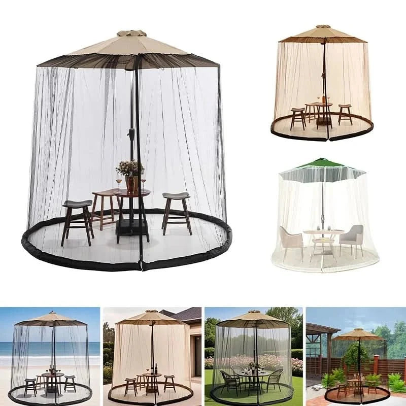 Mosquito Net for Parasols up to 4 m Diameter, Parasol Mosquito Net with Zip – image 6