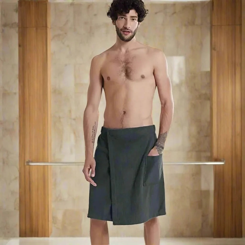 Bath Towel Wrap with Elastic Waistband and Pockets, Quick Dry Towel for Sauna and Swimming, Gym Towel in Coral Fleece_01