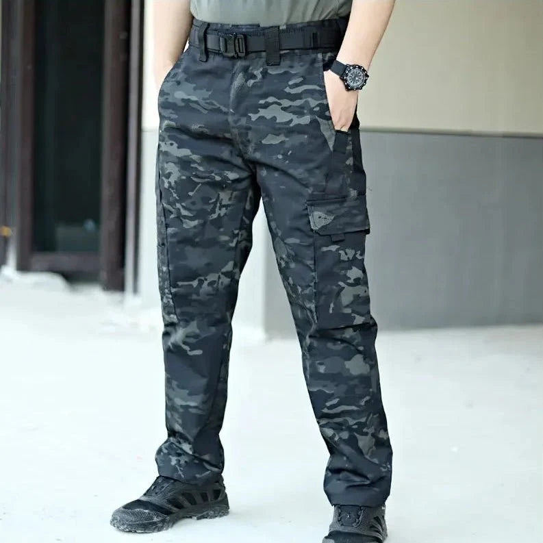Water Resistant Trousers, Tactical Camo Cargo Pants with Pockets, Camouflage Cargo Trousers for Outdoor_03
