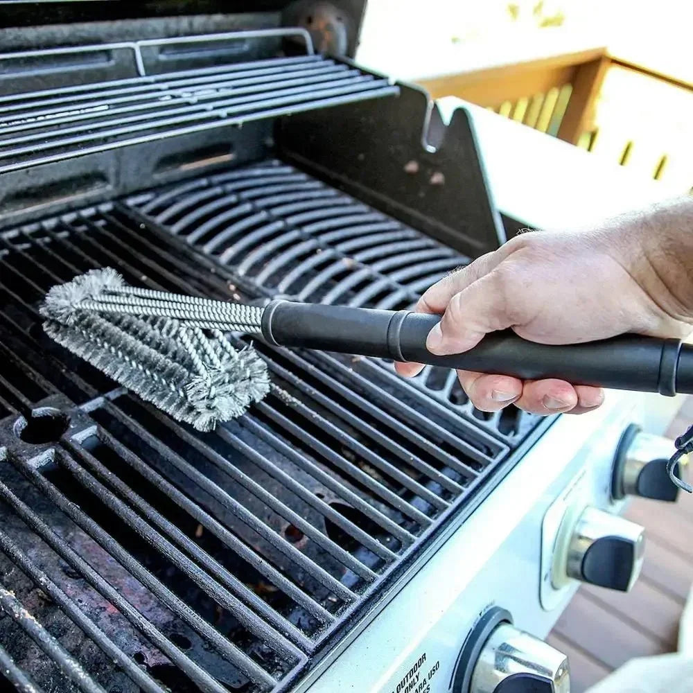 BBQ Cleaning Brush with Stainless Steel Bristles, Grill Brush for Grates and Plates