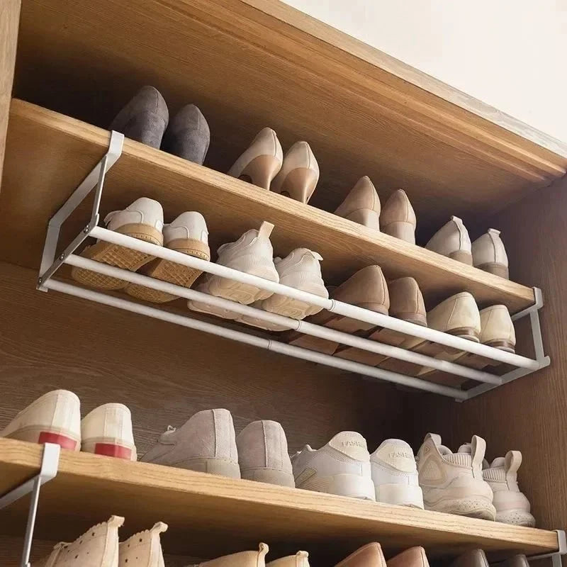 Extendable Shoe Shelf for Shoe Storage, Adjustable Shoe Rack, Wardrobe Organiser and Cupboard Shelf, 40-65 cm_03