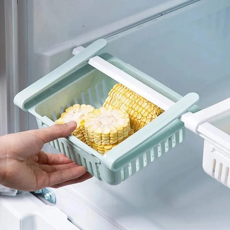 Plastic Storage Box for Fridge, Pull Out Fridge Drawer, Hanging Under Shelf Storage Box for Fruit and Eggs_03