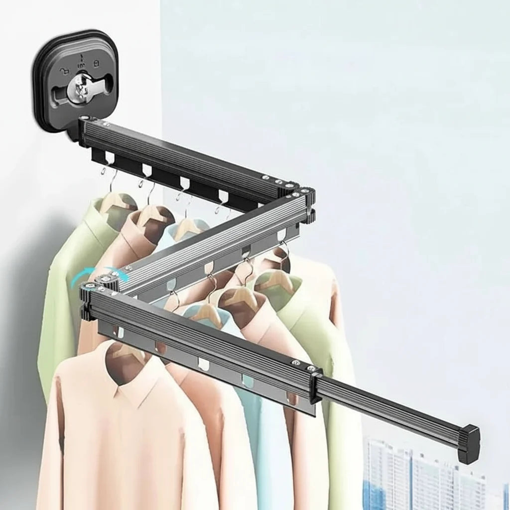 Wall Mounted Drying Rack, Clothes Horse Wall Mounted, Foldable Wall Mounted Clothes Airer for Laundry Room and Bathroom_02