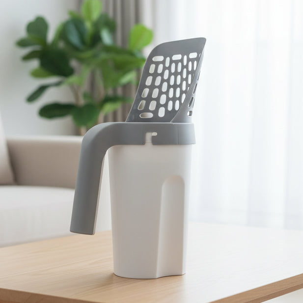 Cat Litter Scoop with Container, Cat Litter Scooper with Sieve, Litter Tray Scoop for Hygienic Cleaning_00