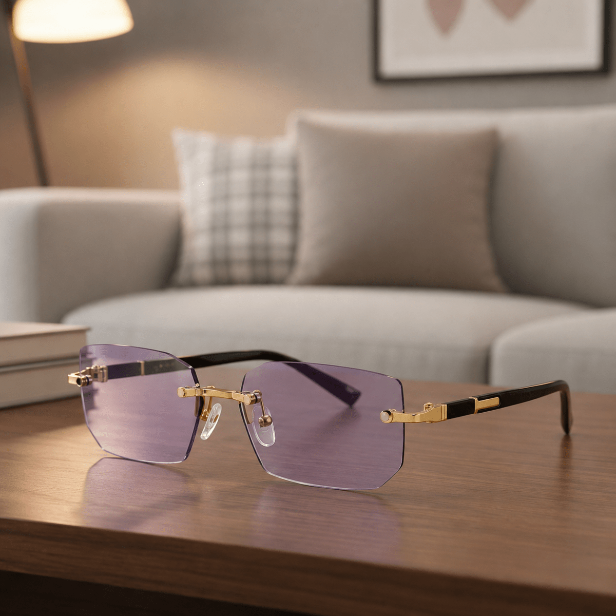 Rectangular Sunglasses UV400, Rimless Sunglasses for Driving and Travel, Frameless Glasses with UV Protection_20