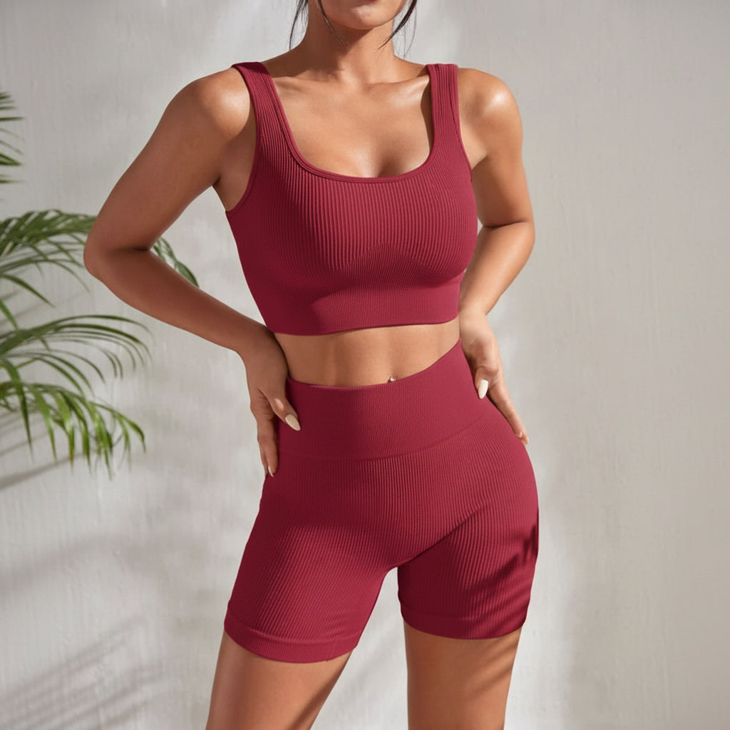 Womens Gym Set, Sports Bra and Shorts Set for Yoga and Jogging