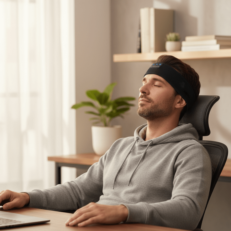 Sleep Headphones Bluetooth Headband, Sleep Mask with Headphones, Sleep Earphones for Side Sleepers, Sleeping Headband_03