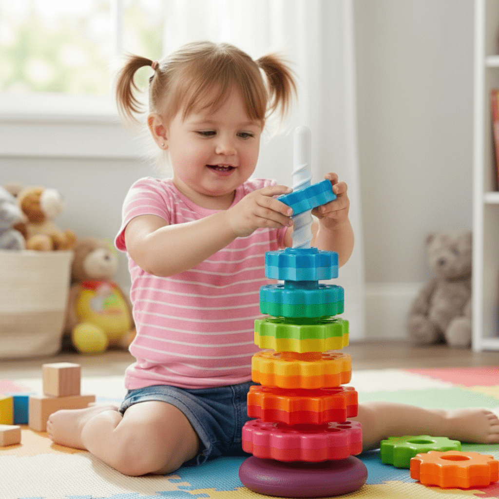 Stacking Game for Toddlers, Montessori Toys for 1 Year Olds, Shape Sorter Toy, Colour Sorting Stacking Toys_03