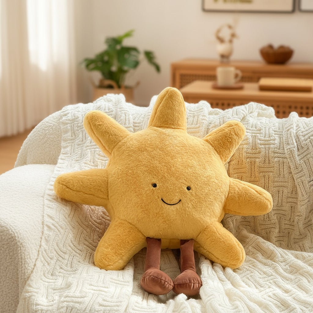 Sofa Cushion in Sun or Moon Shape, Scatter Cushion with Soft Filling, Decorative Pillow for Bed and Living Room