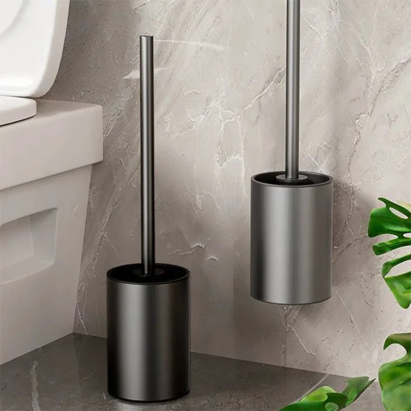 Toilet Brush and Holder, Wall Mounted Toilet Brush Holder No Drill, Aluminium Loo Brush Set, Bathroom Accessories_01
