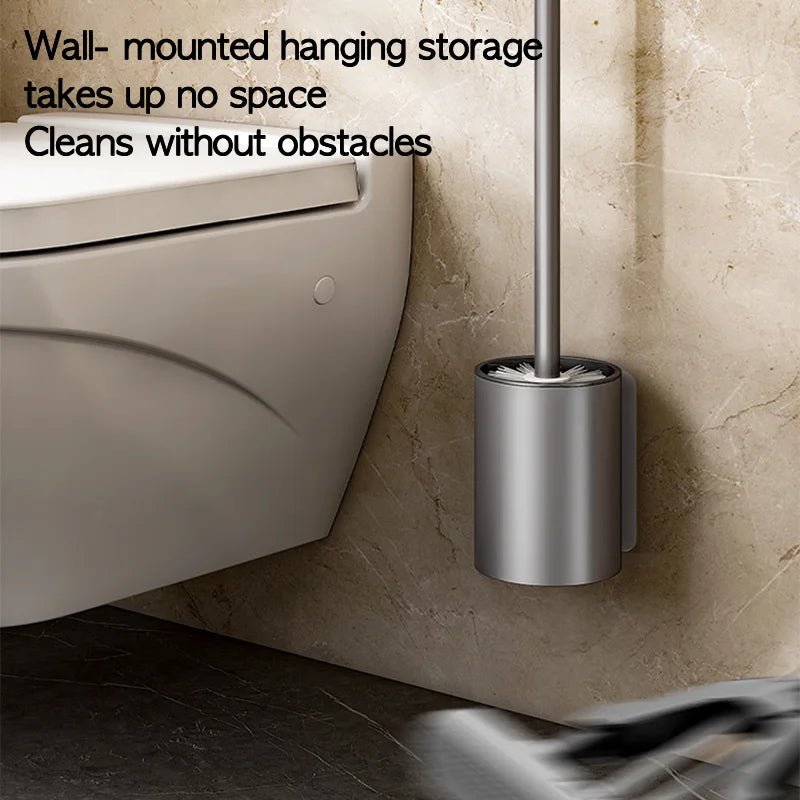 Toilet Brush and Holder, Wall Mounted Toilet Brush Holder No Drill, Aluminium Loo Brush Set, Bathroom Accessories_05
