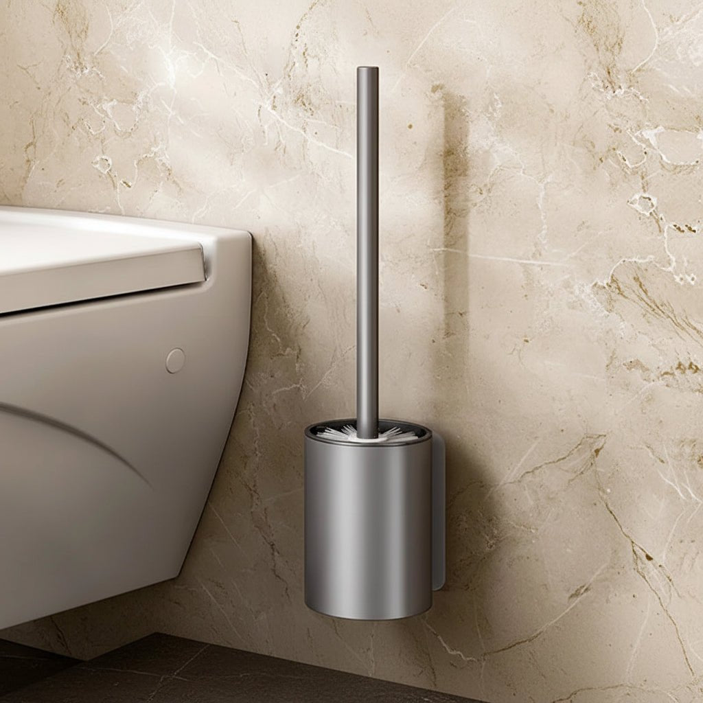 Toilet Brush and Holder, Wall Mounted Toilet Brush Holder No Drill, Aluminium Loo Brush Set, Bathroom Accessories_08