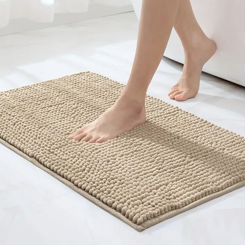 Non Slip Bath Mat, Chenille Bathroom Mat, Absorbent Bathroom Rug, Machine Washable Bath Rug with Microfibre Pile_07