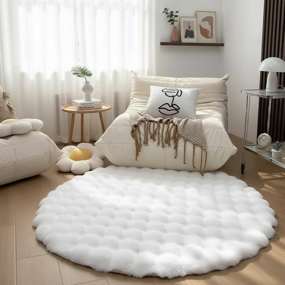 Round Washable Rug, Fluffy Round Rug for Bedroom and Nursery, Scandinavian Rug for Living Room_00