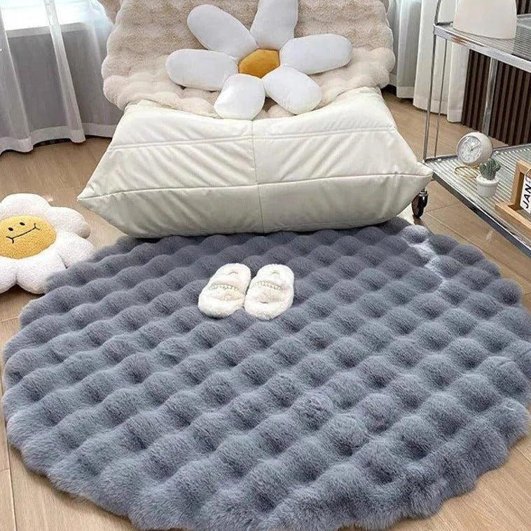 Round Washable Rug, Fluffy Round Rug for Bedroom and Nursery, Scandinavian Rug for Living Room_03