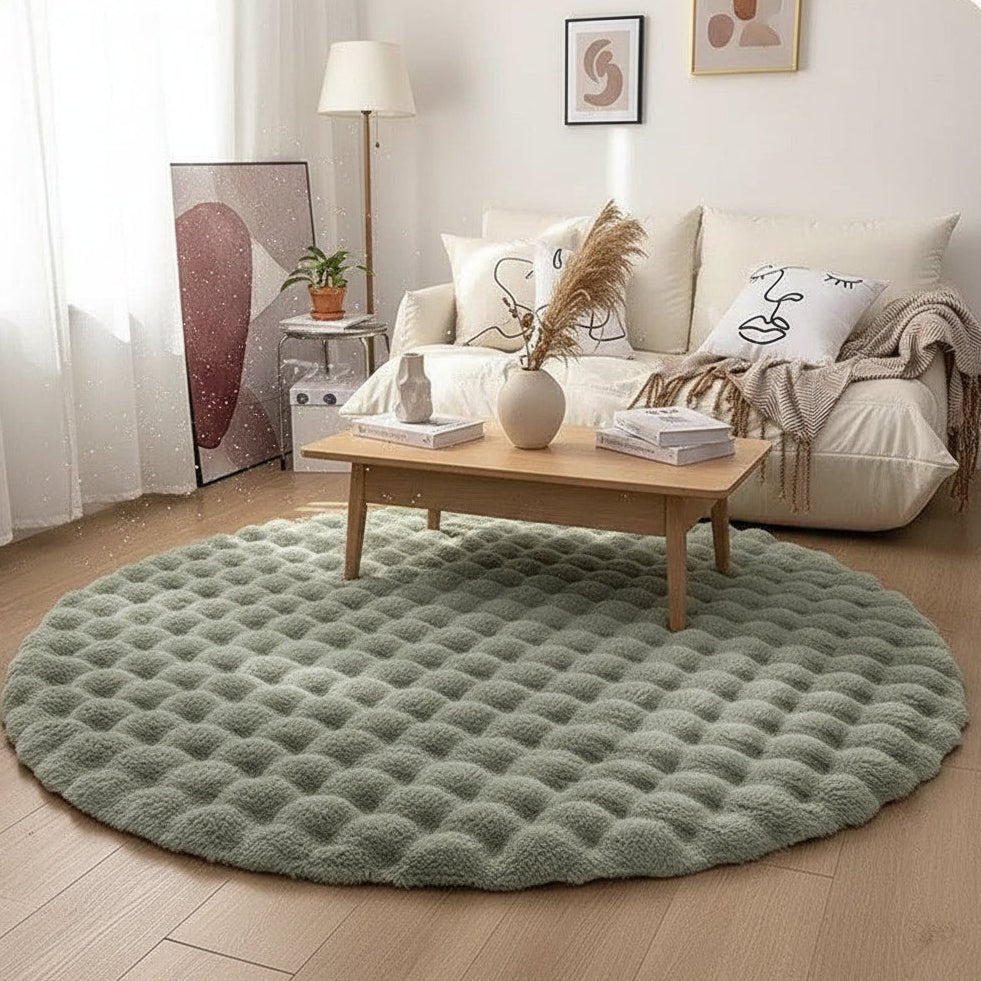 Round Washable Rug, Fluffy Round Rug for Bedroom and Nursery, Scandinavian Rug for Living Room_04