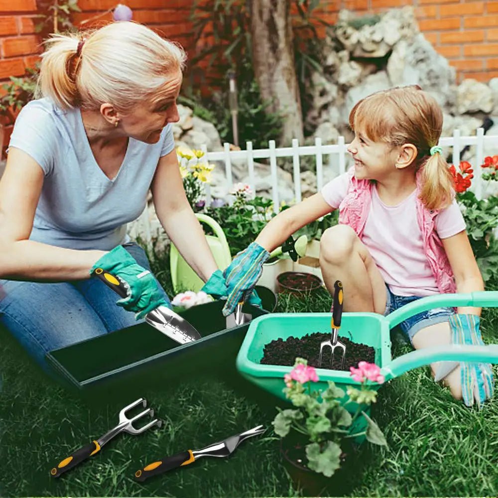 Garden Tool Set with Garden Gloves, Hand Cultivator and Transplanting Trowel – image 4