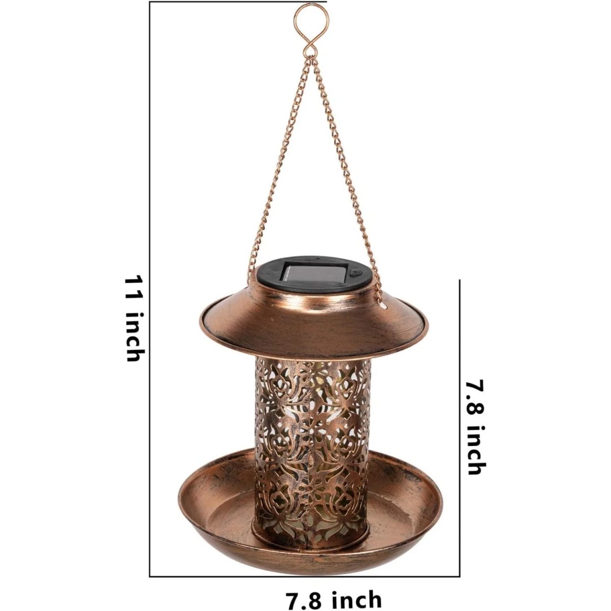 Solar Bird Feeder with LED Light, Metal Bird Feeder Station, Solar Garden Light for Patio and Balcony_07