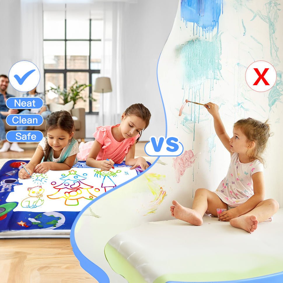 Water Doodle Mat 100 x 80 cm, Water Painting Mat with Magic Pen, Mess Free Colouring Mat, Toys for 3 Year Olds_04