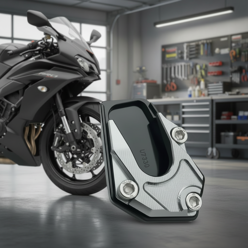 Motorcycle Kickstand Pad, Anti Sink Motorbike Stand Pad, Aluminium Side Stand Puck, Motorcycle Accessories