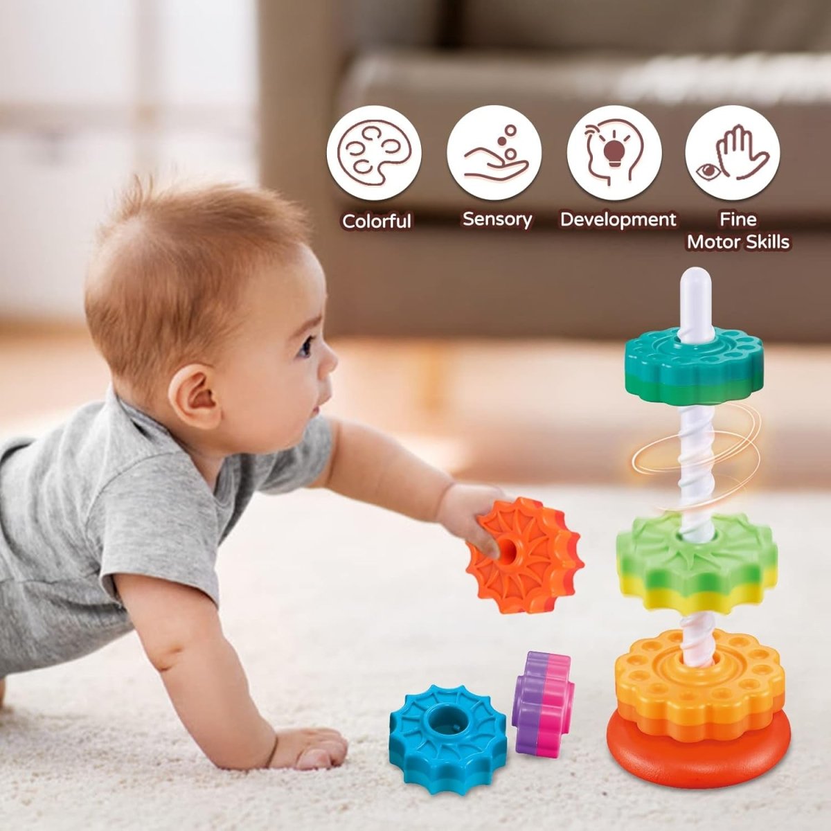 Rainbow Stacking Montessori Toys for 1 Year Old – image 4