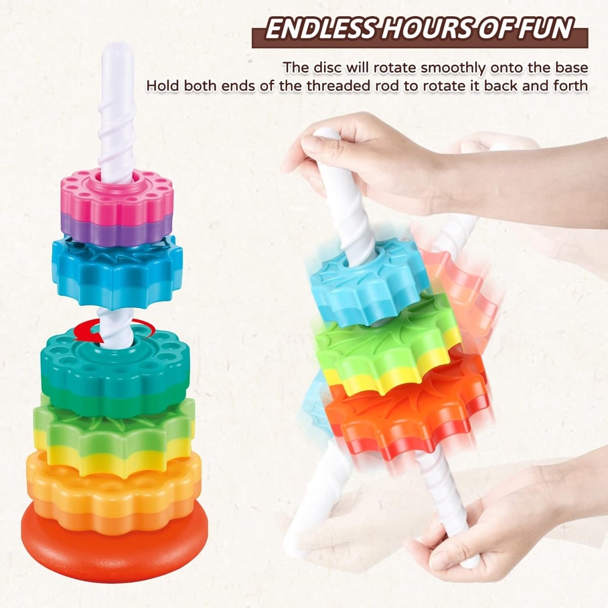 Montessori Toys for 1 Year Old, Stacking Toy with Wobble Base – image 7