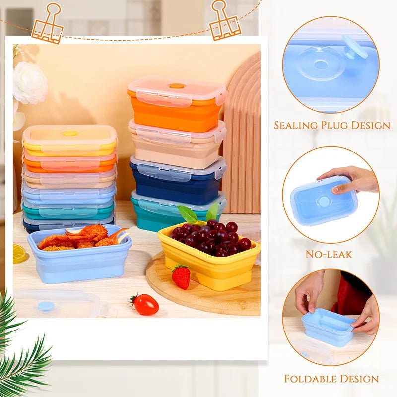 Collapsible Food Storage Containers, Snack Boxes for Meal Prep in 350 to 1200 ml – image 4