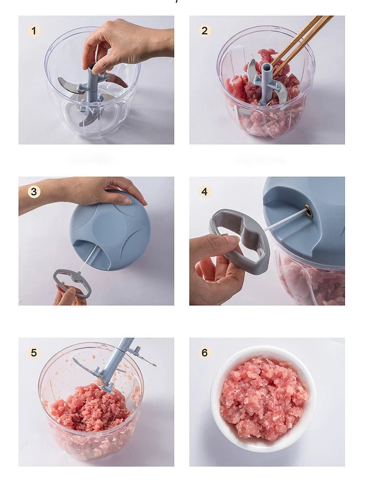 Manual Meat Grinder for Home, Vegetable Chopper and Garlic Chopper 500 ml or 900 ml – image 8