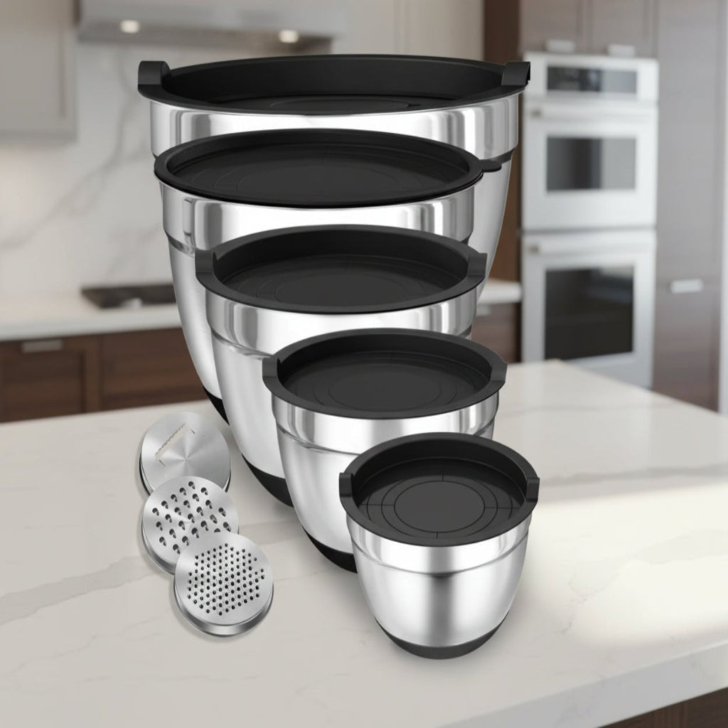 Food Storage Bowls with Airtight Lids, Stainless Steel Mixing Bowls Set of 8, Serving Bowls for Baking and Meal Prep