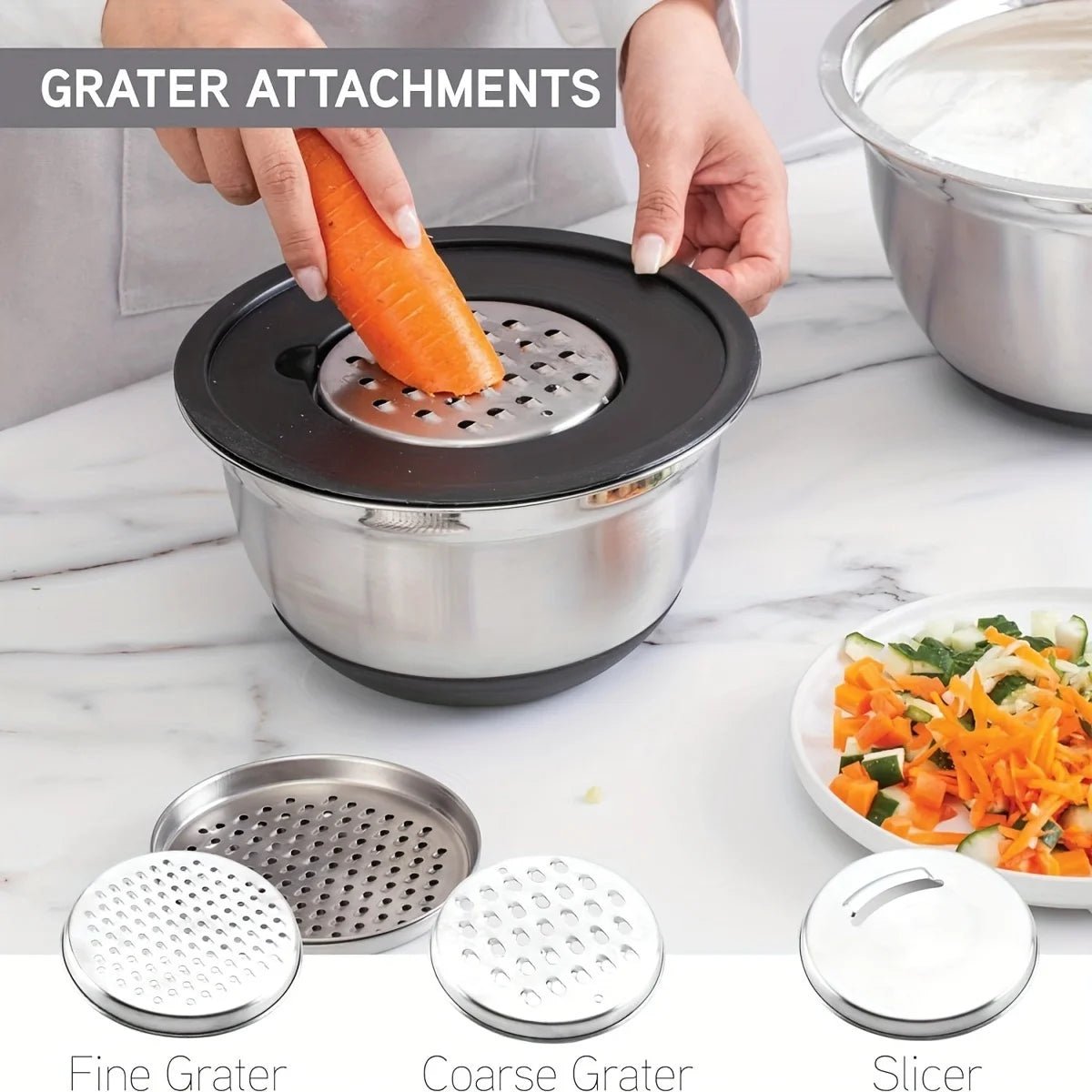 Food Storage Bowls with Airtight Lids, Stainless Steel Mixing Bowls Set of 8