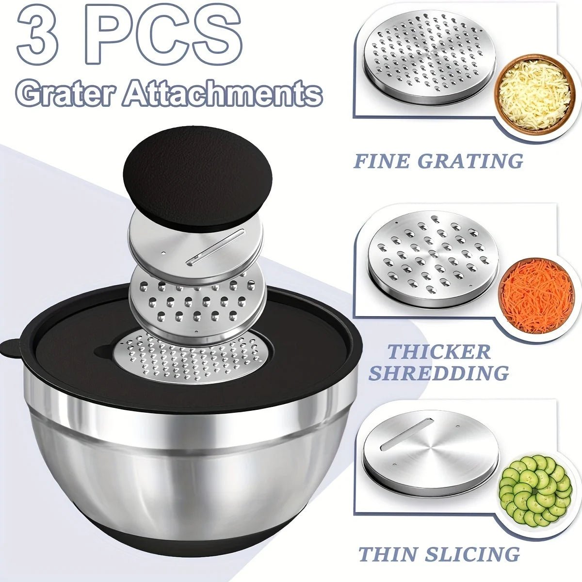 Food Storage Bowls with Airtight Lids, Stainless Steel Mixing Bowls Set of 8 – image 5