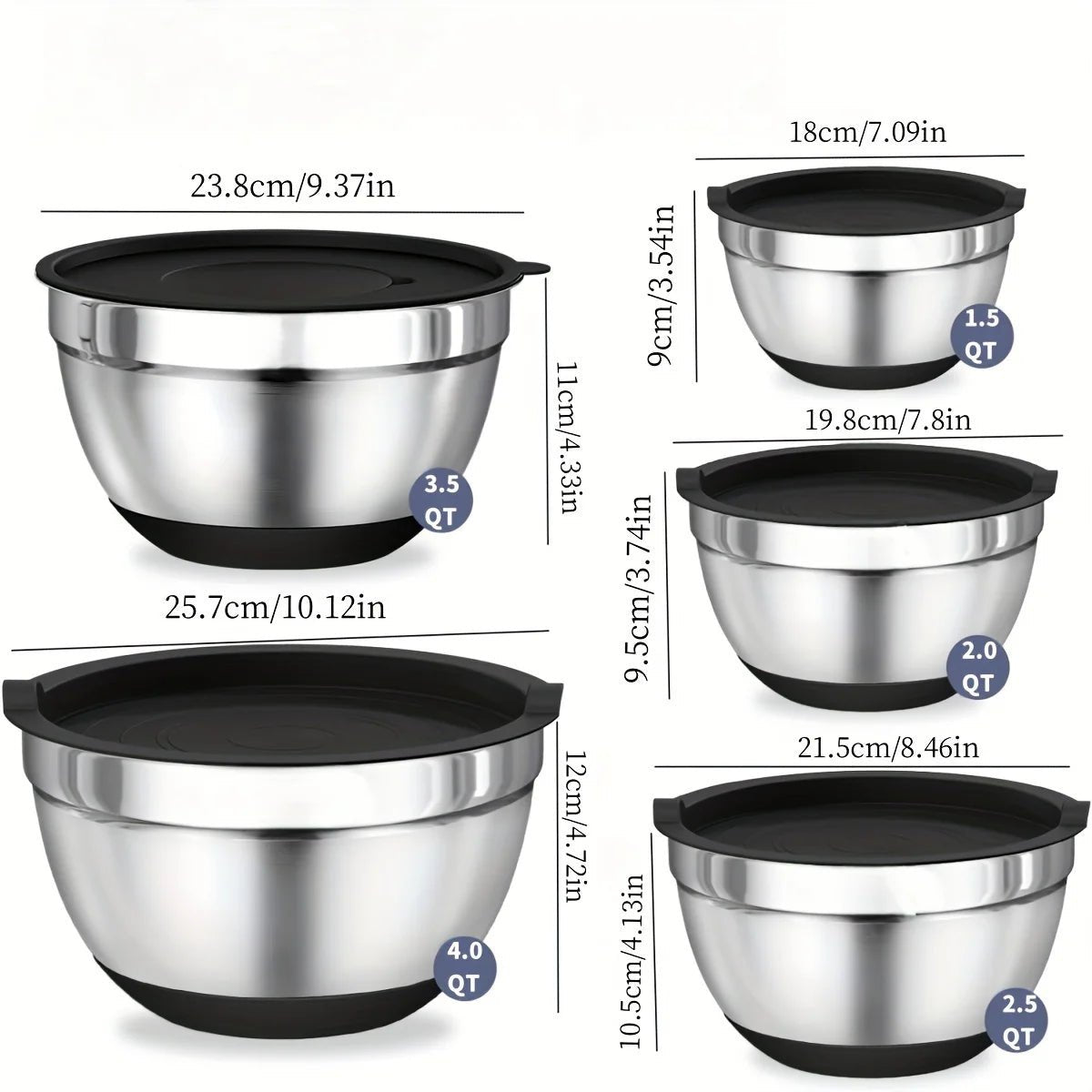 Stainless Steel Mixing Bowls Set of 8 – image 6