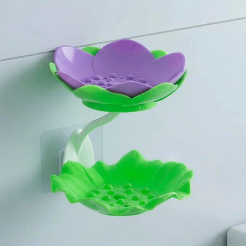 Soap Dish with Drain, Shower Soap Dish for Bathroom Storage, Lotus Soap Holder, Bathroom Accessories for Sink_00