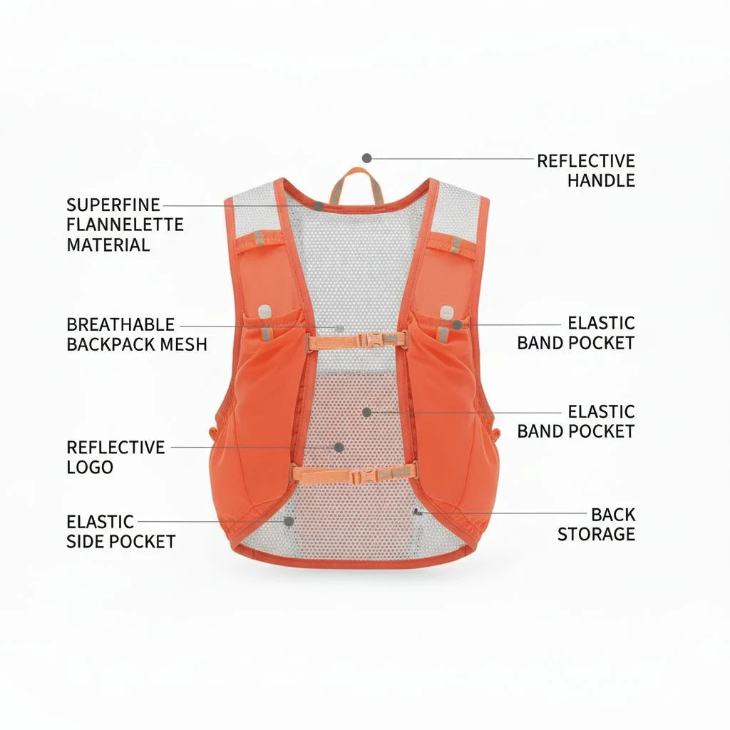 Trail Running Hydration Vest with 2 Soft Flasks 500 ml – image 8