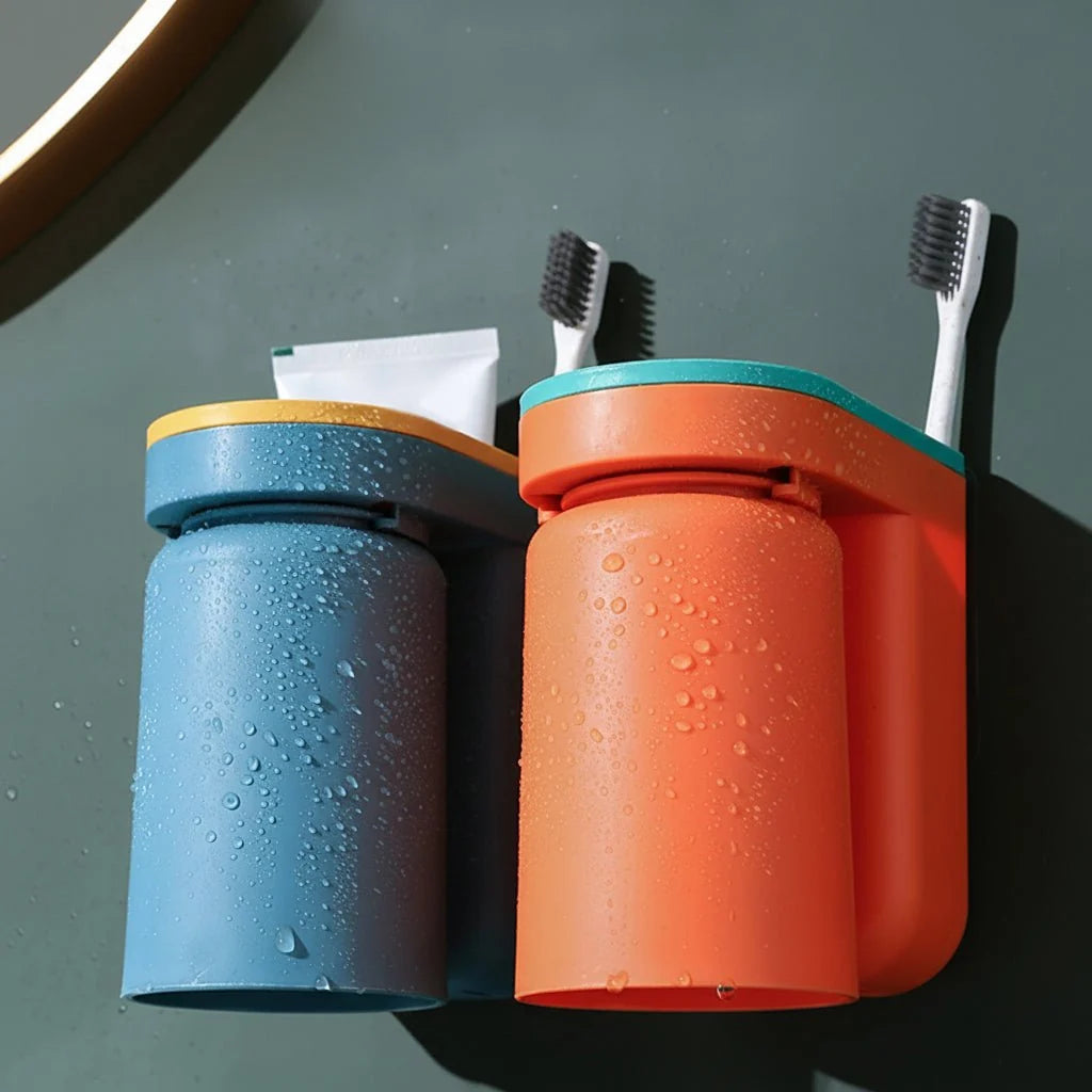 Wall Mounted Toothbrush Holder, No Drill Toothbrush Holders for Bathroom Storage, Space Saving Bathroom Accessories_01