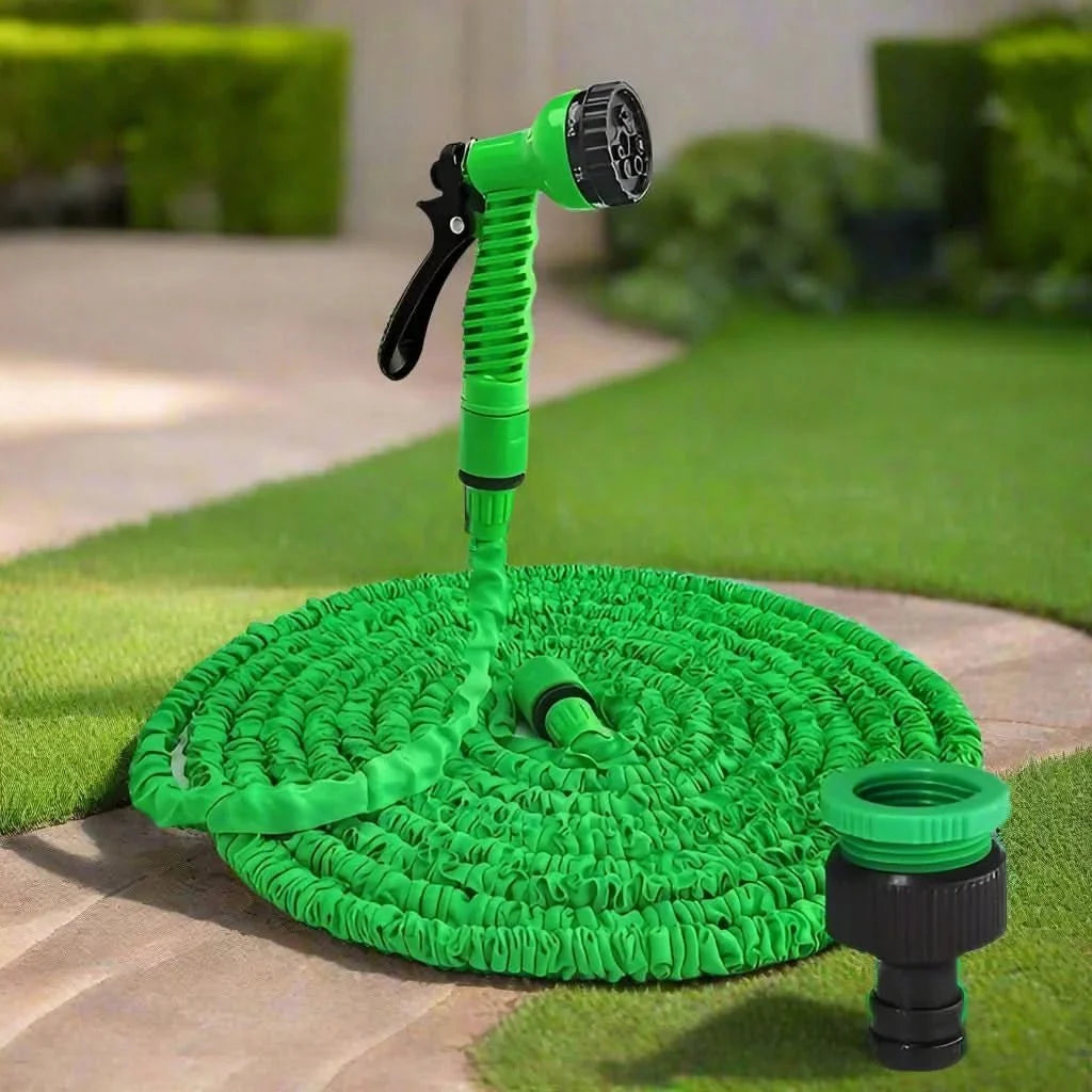 Expandable Hose Pipe with 7 Function Nozzle, Expanding Garden Hose, Flexible Hosepipe, Wall Mounted Hose for Watering