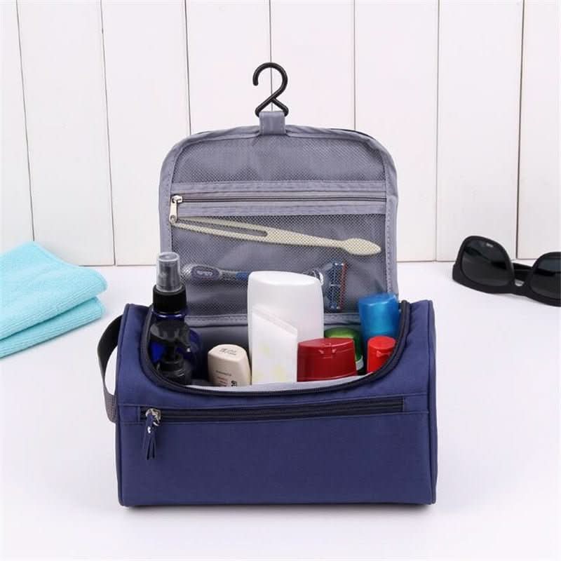 Hanging Wash Bag with Hook, Travel Toiletry Bag in Water Repellent Nylon