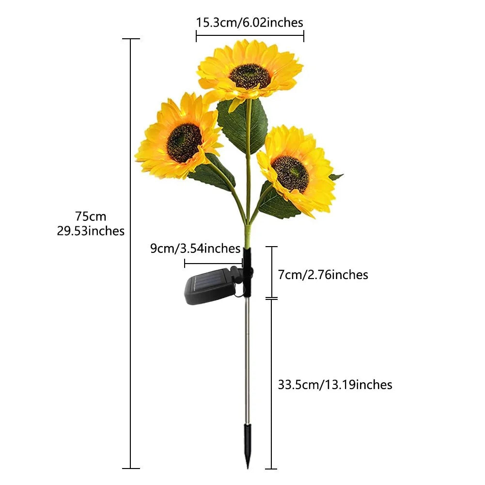 Solar Garden Lights, Waterproof Sunflower Solar Light with Light Sensor, Outdoor Solar Lamp, Garden Decoration Light_06