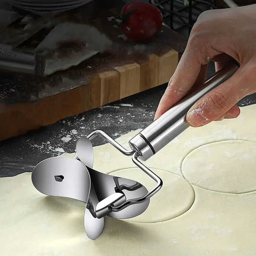 Stainless Steel Dumpling Maker with Handle, Ravioli Maker and Pasty Maker with Rolling Function – image 4