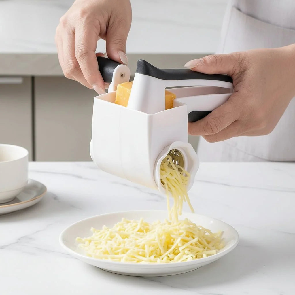 Rotary Cheese Grater with 3 Rolls, Parmesan Grater