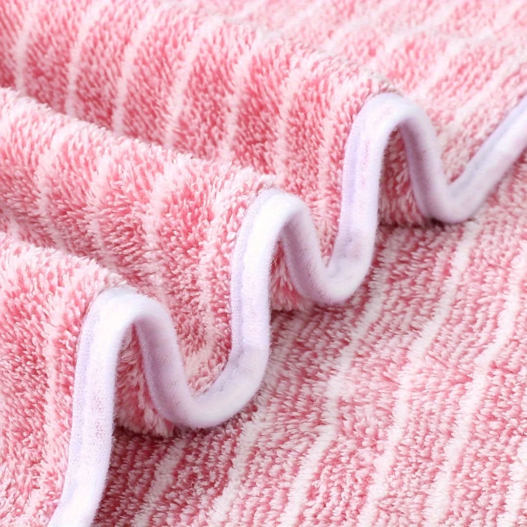 Bath Towel Set of 8, Quick Dry Striped Microfibre Towels with 2 Hand Towels and 4 Face Cloths_06